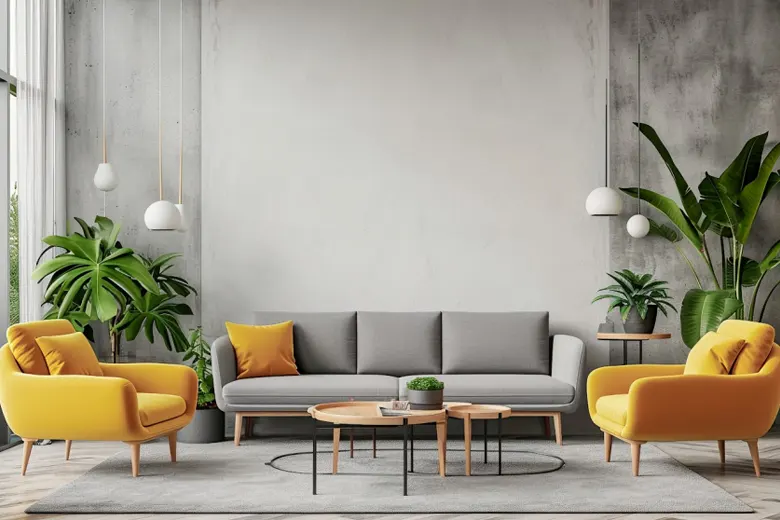 Scandinavian interior design with bold color accents Scandinavian interior design with bold color accents