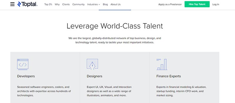 A snapshot of Toptal
