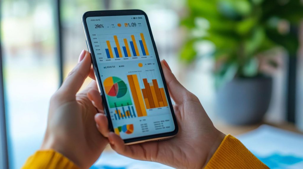 Example of a dashboard design on a mobile device