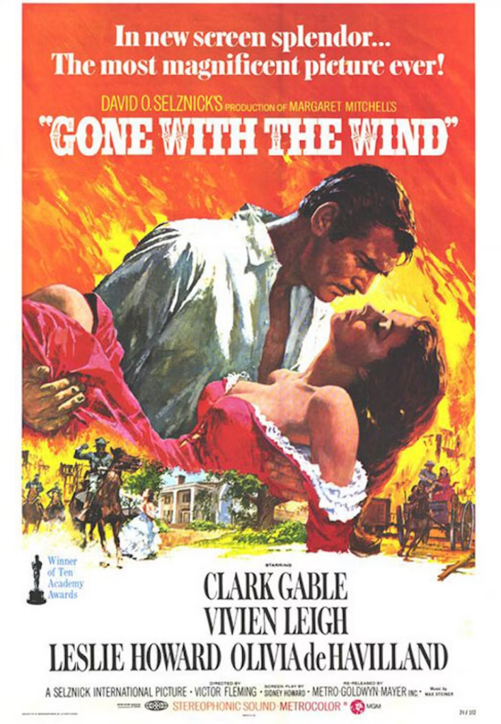 Movie poster for Gone With The Wind
Movie poster for Gone With The Wind