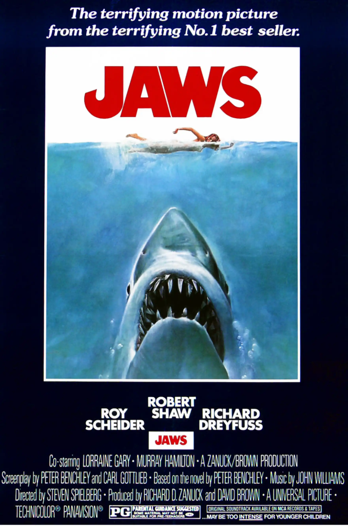 Graphic design movie poster for JAWS Graphic design movie poster for JAWS