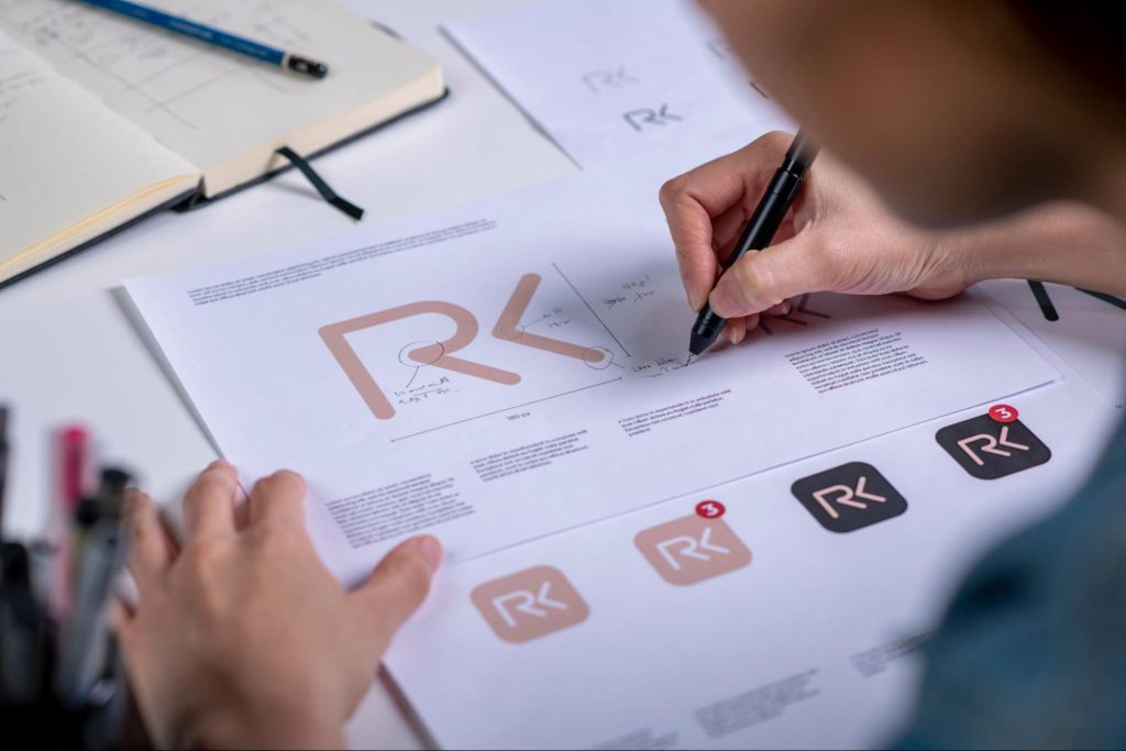 A designer ideating a logo design
A designer ideating a logo design