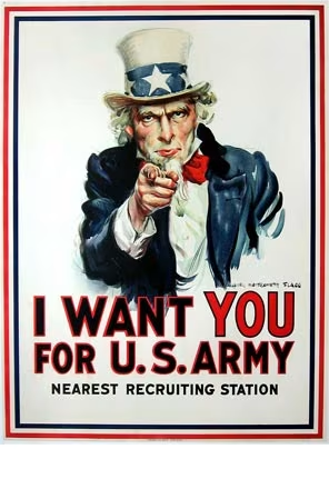 Uncle Sam Wants You Poster for US Army
Uncle Sam Wants You Poster for US Army