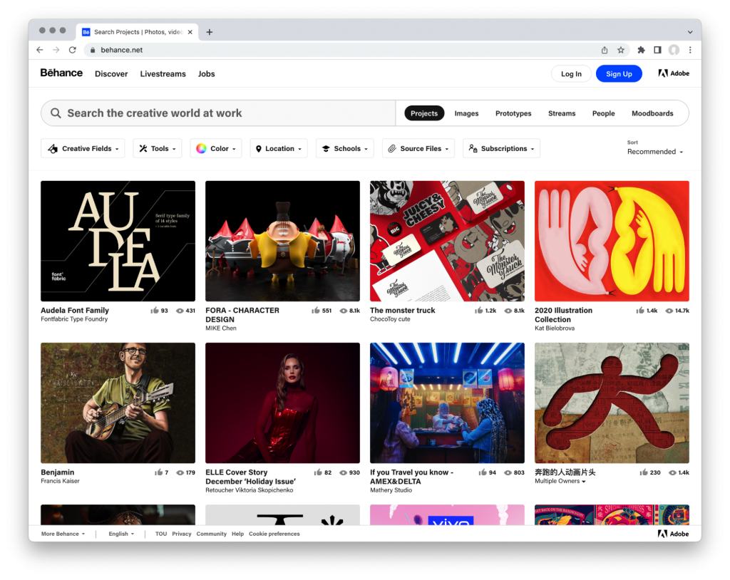 A freelance graphic designer portfolio on Behance
