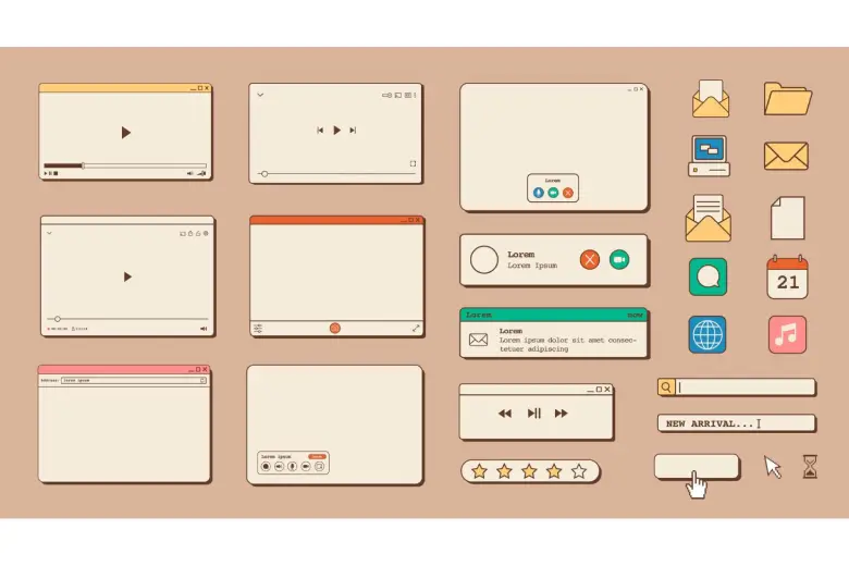 A collection of classic-style UI elements for a design system.
A collection of classic-style UI elements for a design system.