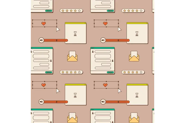Picture of a classic UI elements for a design system. Picture of a classic UI elements for a design system.