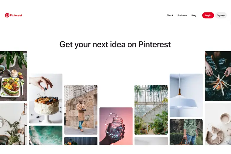 Homepage of Pinterest
Homepage of Pinterest