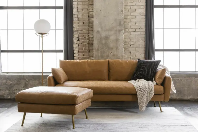 Picture of an eco-friendly vegan leather sofa Picture of an eco-friendly vegan leather sofa