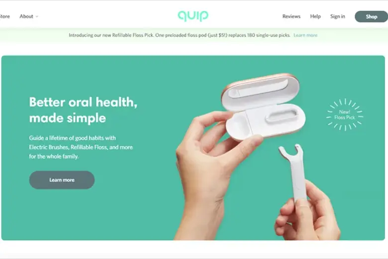Use of white space on Quip's website Use of white space on Quip's website