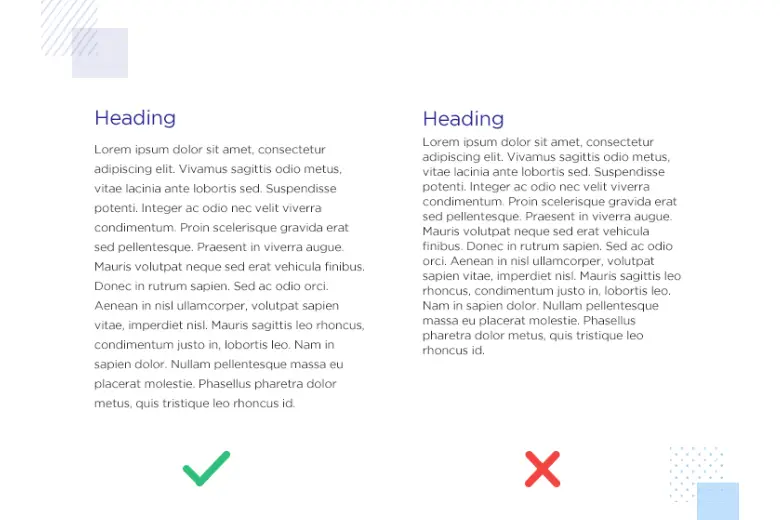 An example of how white space enhances readability
An example of how white space enhances readability