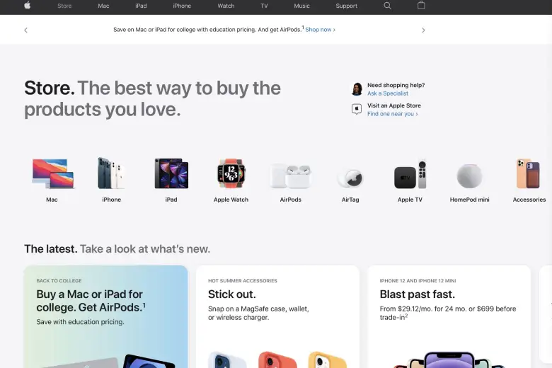 Use of white space on Apple's website
Use of white space on Apple's website