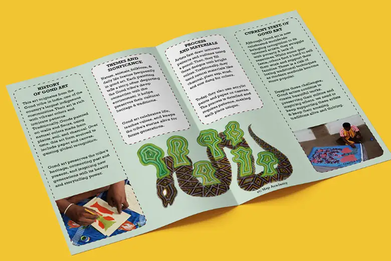 Rubina's final brochure with three folds
Rubina's final brochure with three folds