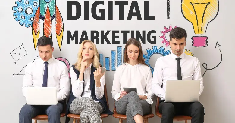 Picture of digital marketers working on a digital marketing strategy.