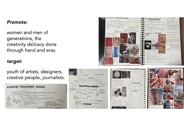 Picture of the project brief for pashmina shawls.