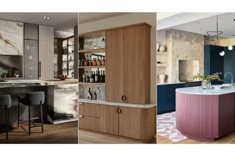 Art deco style interiors with fluted textures.
Art deco style interiors with fluted textures.