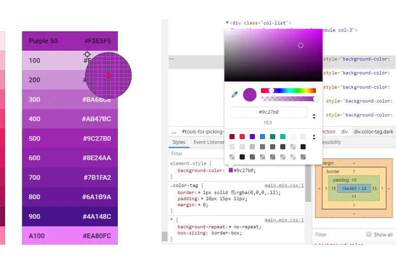 Picture of hex color codes.
Picture of hex color codes.