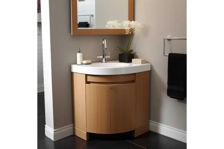 A corner cabinet design idea for bathrooms
A corner cabinet design idea for bathrooms