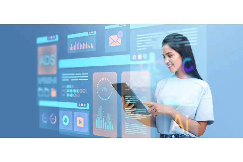 Picture of a woman implementing UI UX into digital marketing strategy.
