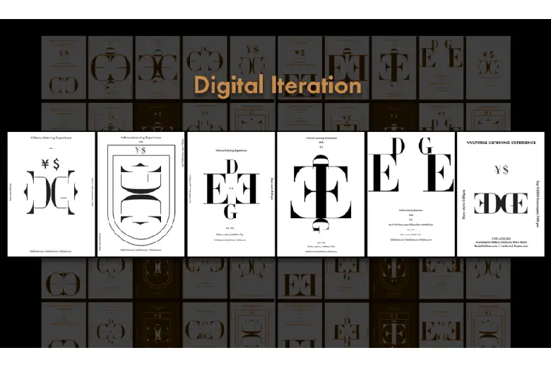 Digital iterations of the poster project

