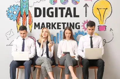 Picture of digital marketers working on a digital marketing strategy.