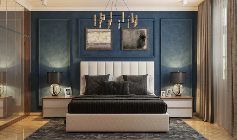 Bedroom design in symmetrical colour scheme
Bedroom design in symmetrical colour scheme