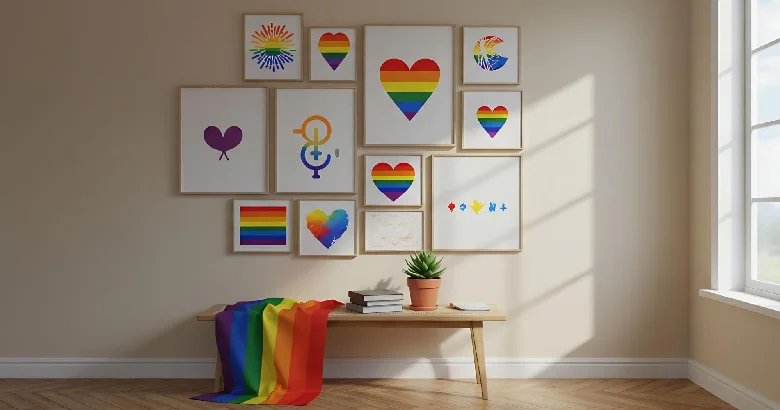 A curated Pride Month home decor idea