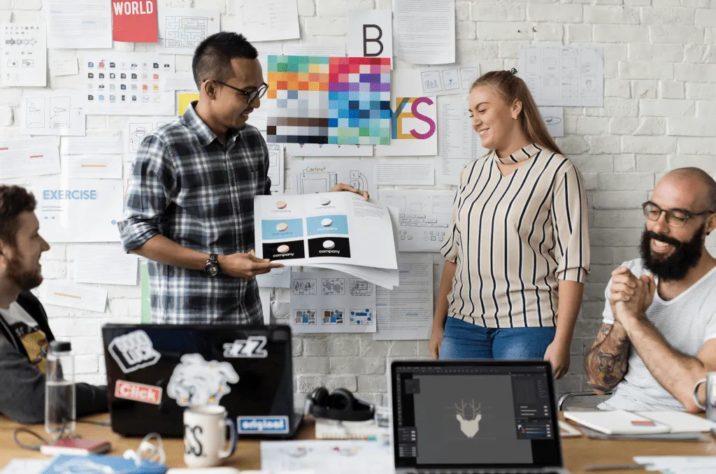 Graphic designers are working on a project.