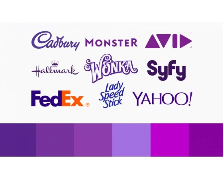 Popular brand logos that use shades of the colour purple
