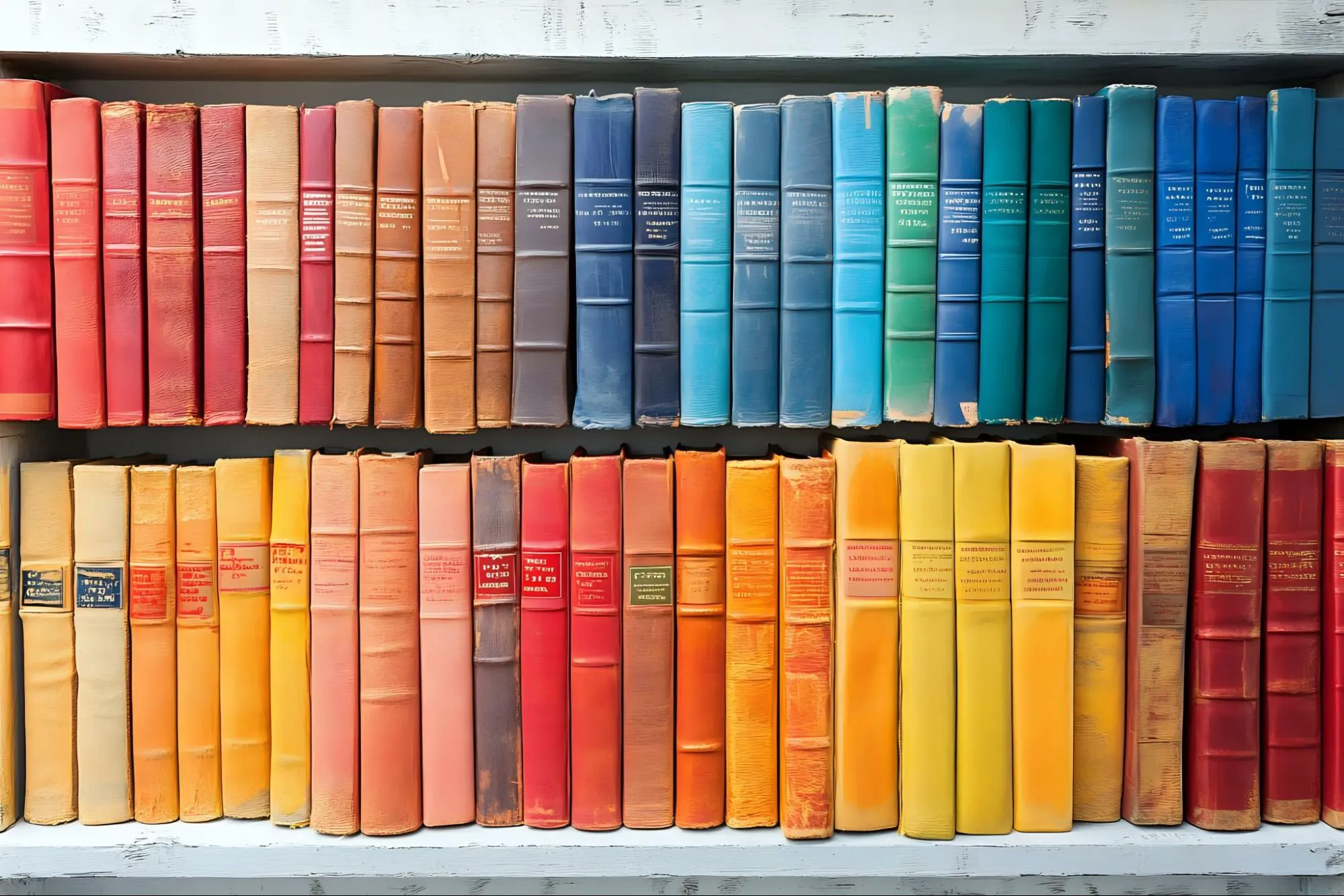 Books arranged in the Rainbow colors for Pride Month Books arranged in the Rainbow colors for Pride Month