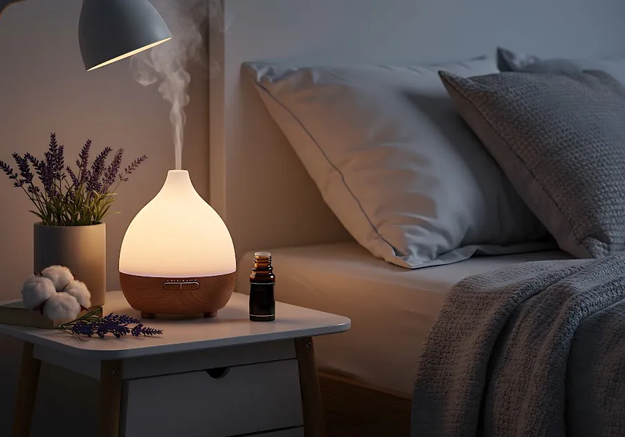 Bedroom design idea using calming scents for relaxation and improved sleep
