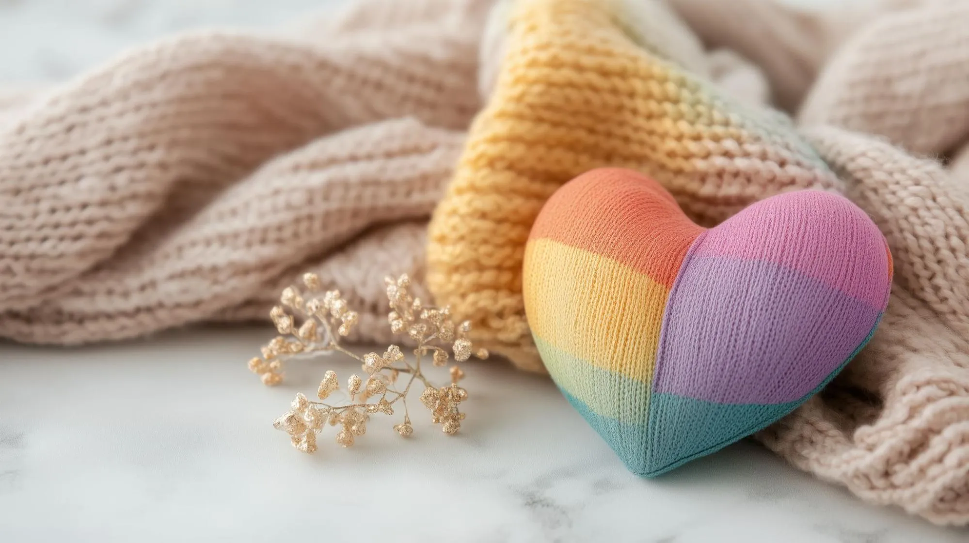 Pride-themed crochet items in pastel colors
Pride-themed crochet items in pastel colors