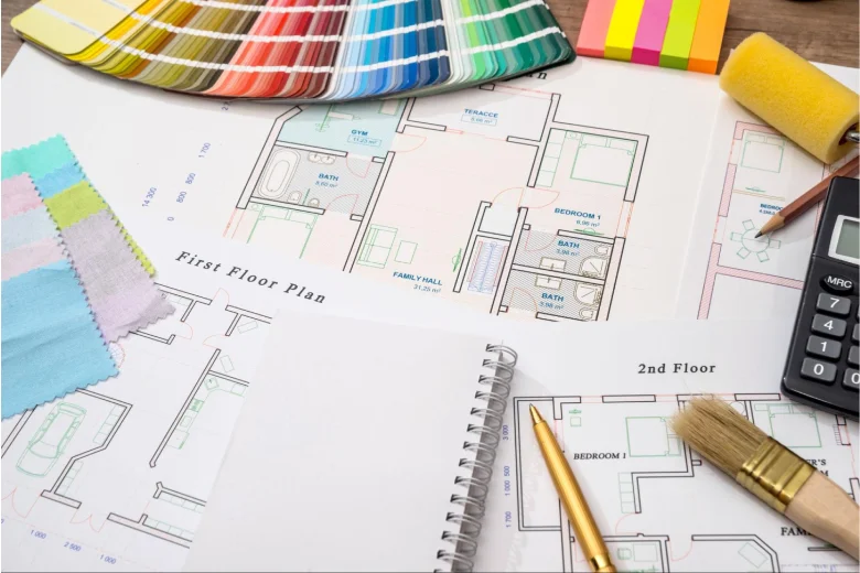 Interior design floor plan.
