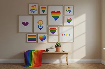 A curated Pride Month home decor idea
