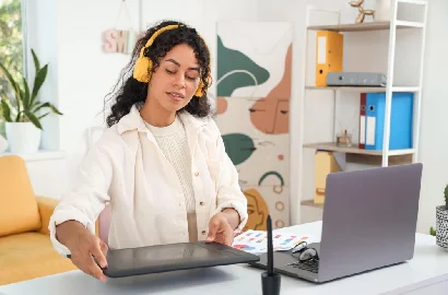 A UI Designer working on designing a tab for an upcoming app