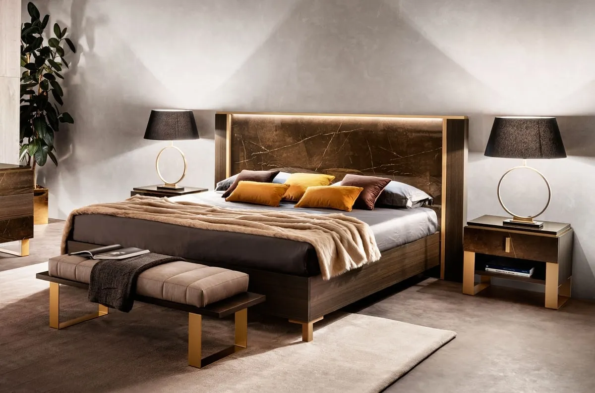 Bed with headboard and LED lights
Bed with headboard and LED lights