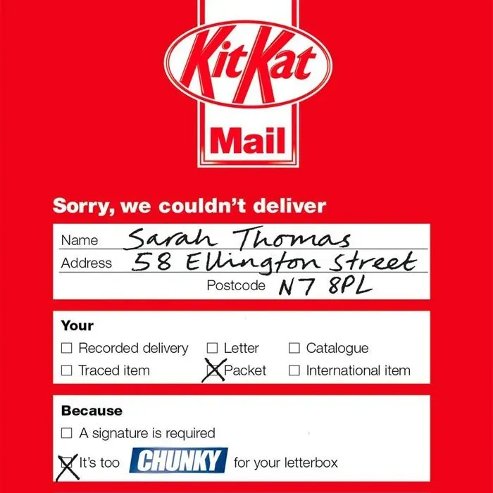 Kitkat's direct mail advertising design
Kitkat's direct mail advertising design