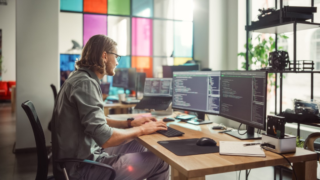 Young professional researching on generative AI's role in shaping user experiences.