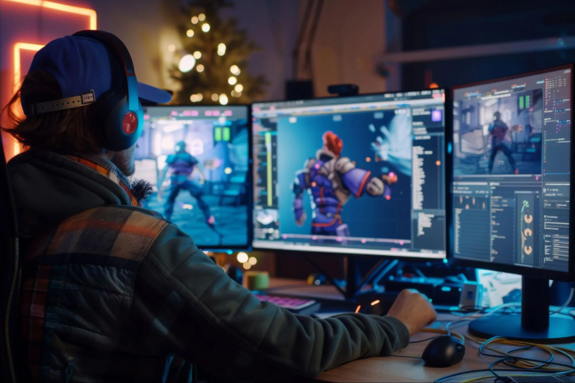 A graphic designer using AI graphic design tools