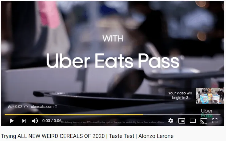 Uber Eats' video ad design
Uber Eats' video ad design