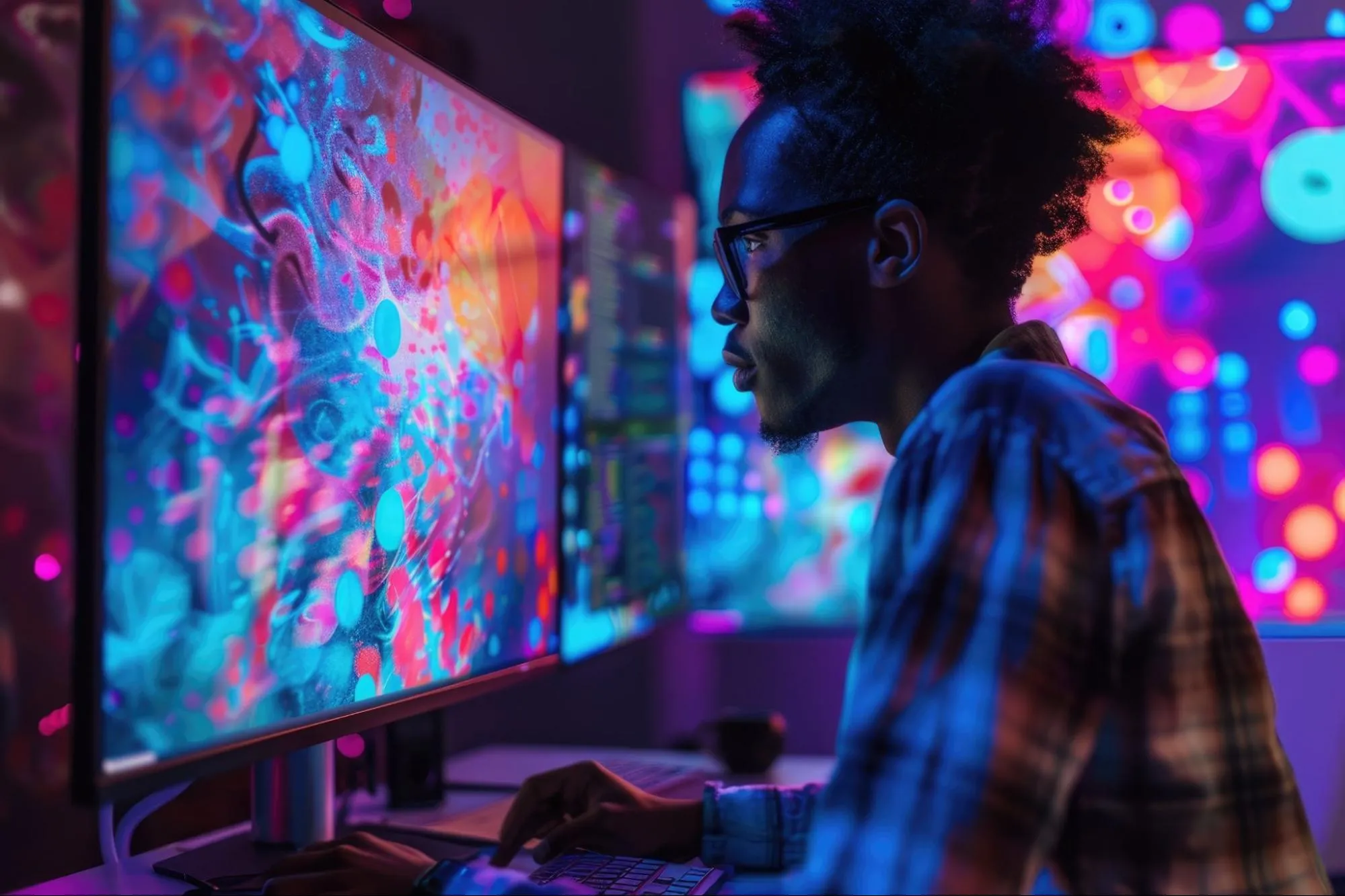 Graphic Designer using AI for creative process