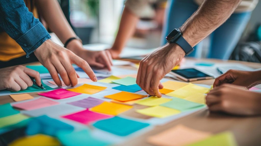 A group of designers working on a project.
