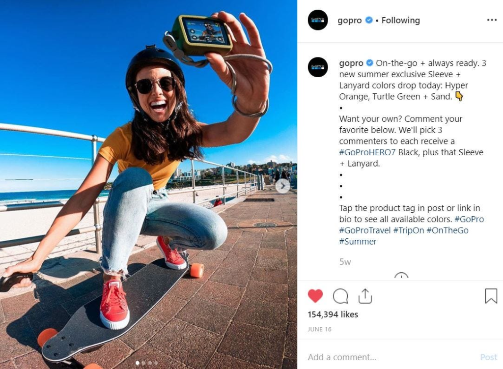 GoPro Instagram post.
GoPro Instagram post.