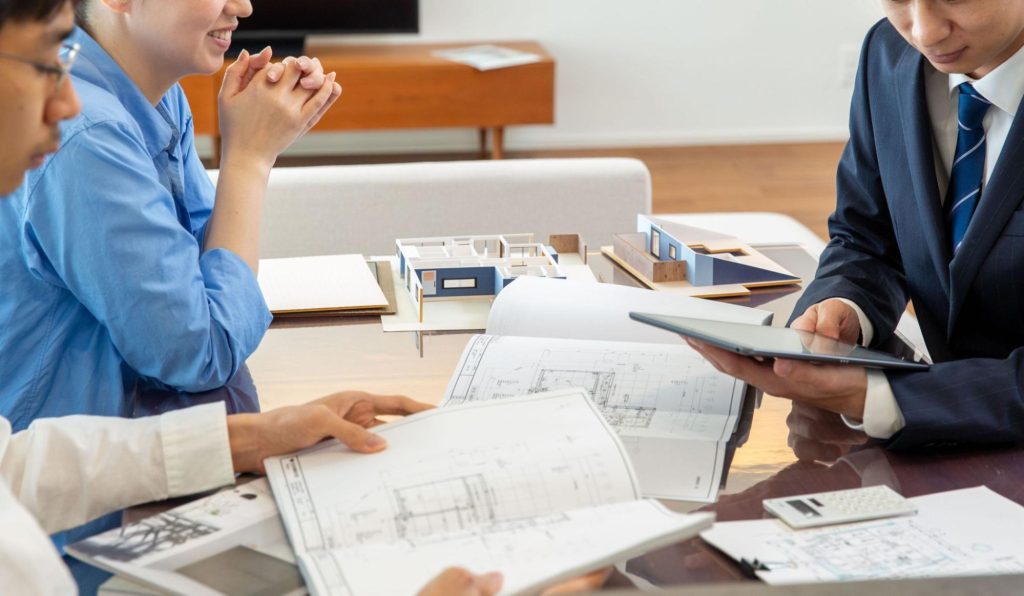 Designers collaborating on a project.
