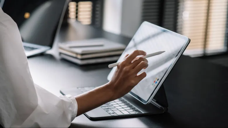 A digital marketing professional learning the fundamentals of graphic design