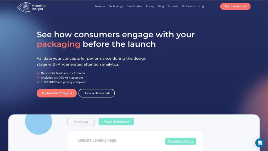 Homepage of Attention Insight AI UX tool
Homepage of Attention Insight AI UX tool