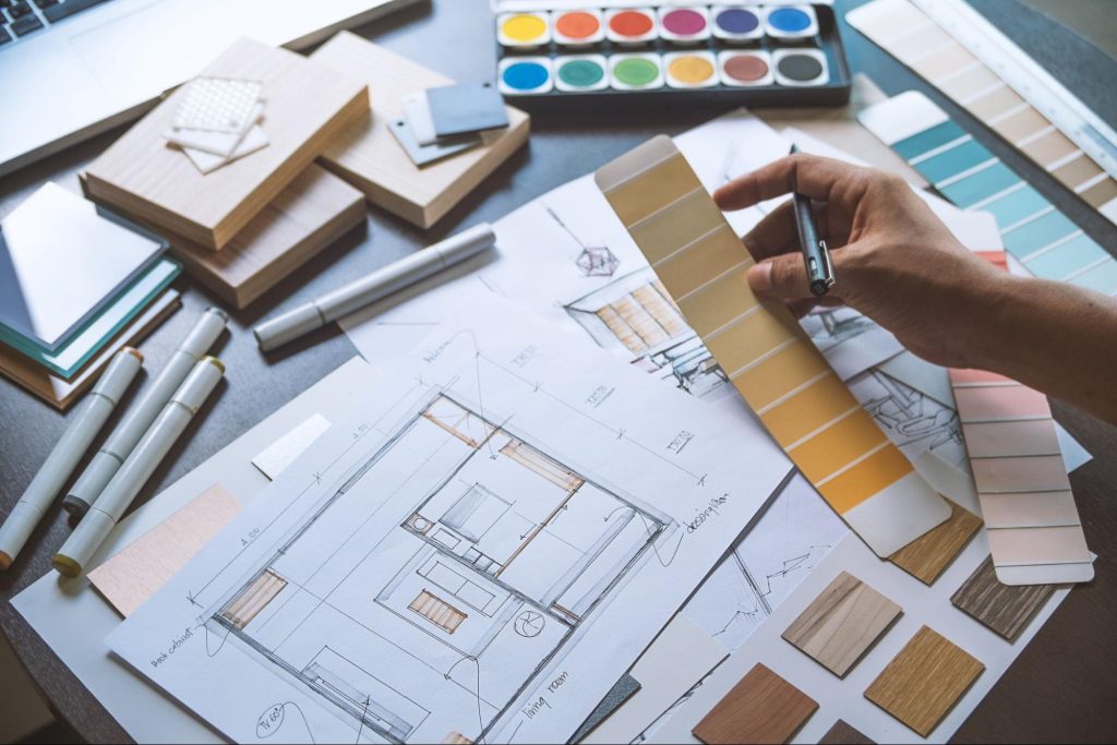 A designer is working on choosing a color palette for their project.
