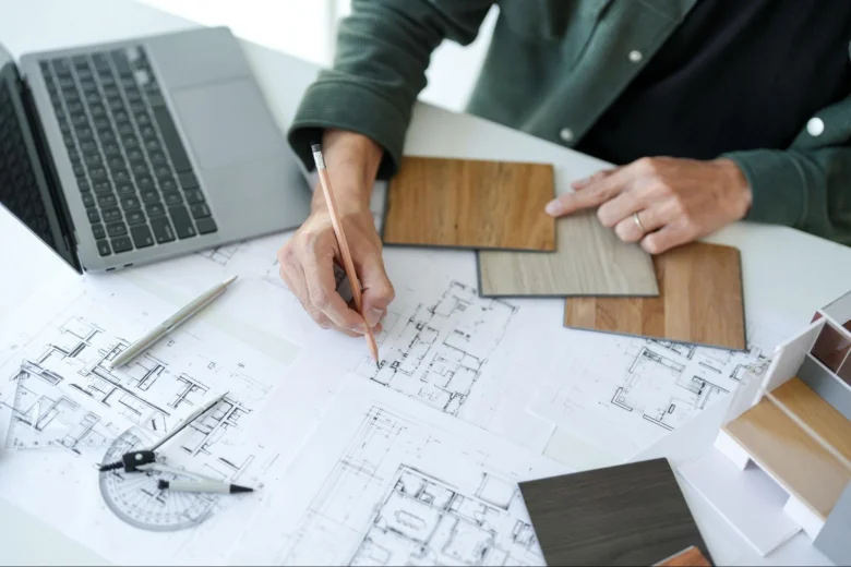 An architect working on a project