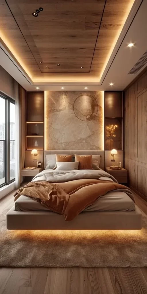Bed with innovative lights.
Bed with innovative lights.