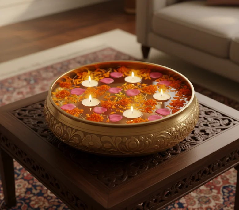 Urli bowl display.
