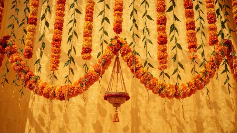 Navratri home decoration ideas with flowers
